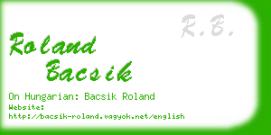 roland bacsik business card